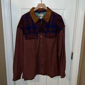 Plaid flannel button down shirt